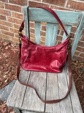 HOBO Red Leather Delilah Shoulder Bag - Classic Women's Crossbody